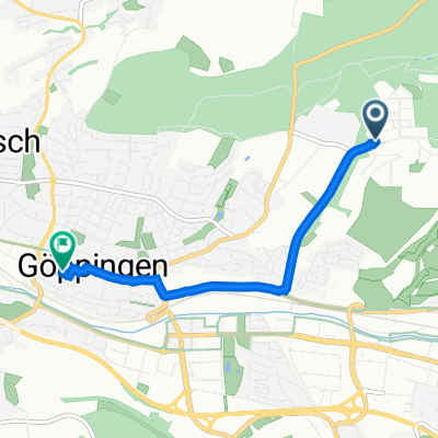 Manfred-Wörner-Straße 101, Göppingen nach Wühlestraße 36, Göppingen