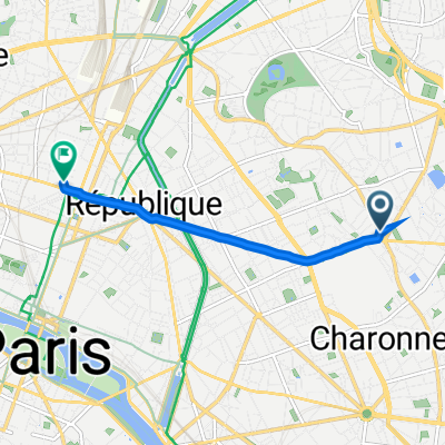 245 bis Rue des Pyrénées, Paris to 8 Boulevard de Bonne Nouvelle, Paris