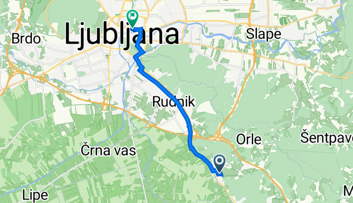 Ogrinova ulica 31, Škofljica до Komenskega ulica 40, Ljubljana
