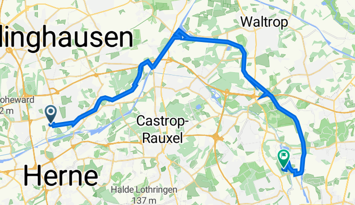 Bochumer Straße 167, Recklinghausen nach Lindberghstraße 51, Dortmund