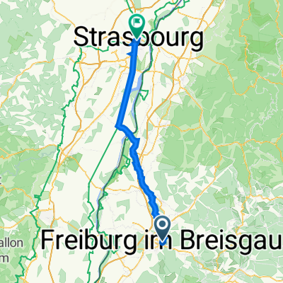 Karlstraße 10, Freiburg im Breisgau nach Rue du Fossé-des-Tanneurs 28, Strasbourg