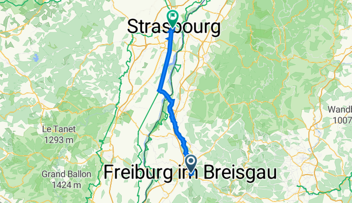 Karlstraße 10, Freiburg im Breisgau nach Rue du Fossé-des-Tanneurs 28, Strasbourg