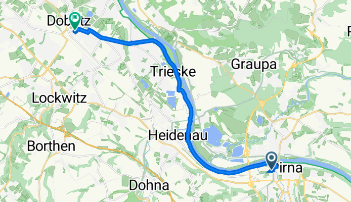 Bahnhofstraße 14, Pirna nach Jessener Straße 33, Dresden