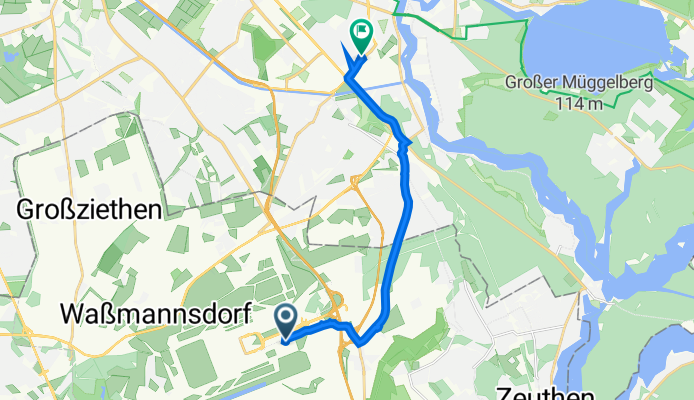 Hugo-Eckener-Allee 13, Schönefeld nach Glienicker Weg 122, Berlin