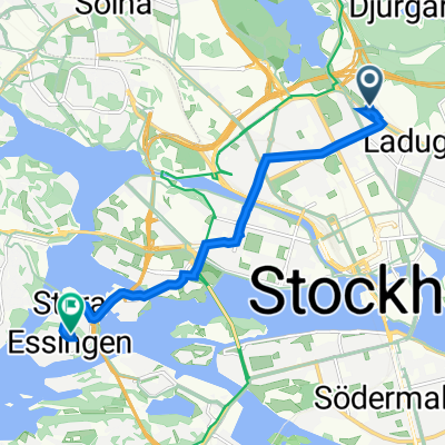 Körsbärsvägen 5, Stockholm to Essinge Kyrkväg 11, Stockholm