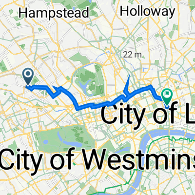 Essendine Primary School, Essendine Road, London to 29 Farringdon Road, London