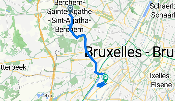 Chaussée de Gand 1193, Berchem-Sainte-Agathe/Sint-Agatha-Berchem à Rue des Marchandises, Anderlecht