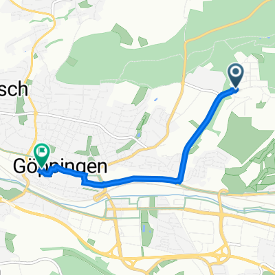 Manfred-Wörner-Straße 101, Göppingen nach Wühlestraße 31, Göppingen