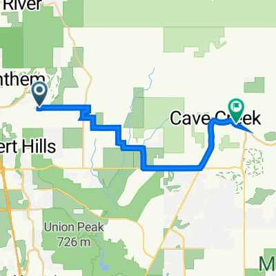Meridian Dr, Phoenix to 6875 E Cave Creek Rd, Cave Creek