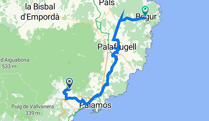 Calonge to Plaza de la Vila, 3, Begur