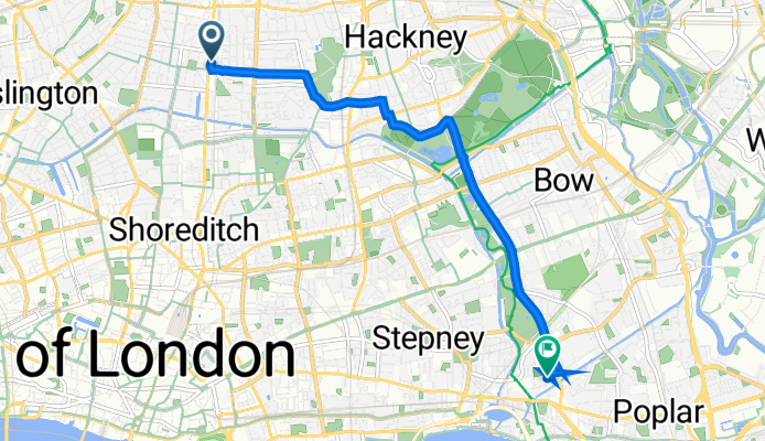 396A A10, London to 86 Copenhagen Pl, London