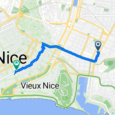 51 Rue Smolett, Nice à 1 Rue Gustave Deloye, Nice