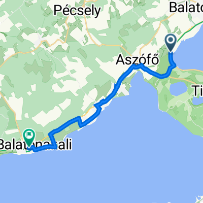 71 Másodrendű út, Balatonfüred to Pacsirta utca 1., Balatonakali