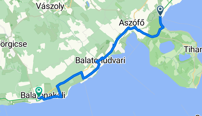 71 Másodrendű út, Balatonfüred to Pacsirta utca 1., Balatonakali
