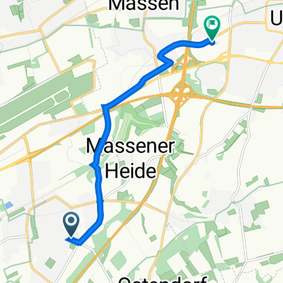 Aachener Weg 7, Holzwickede nach Hans-Böckler-Straße 9–11, Unna