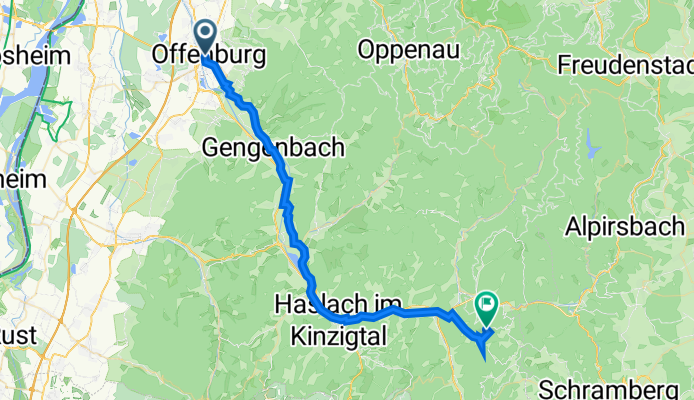 Wasserstraße 14, Offenburg nach Morgethofweg 4, Wolfach