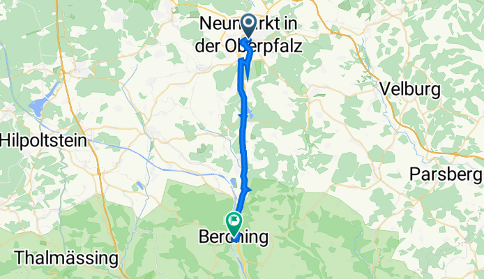 Ringstraße 2, Neumarkt in der Oberpfalz nach Kupferschmiedgasse 5, Berching