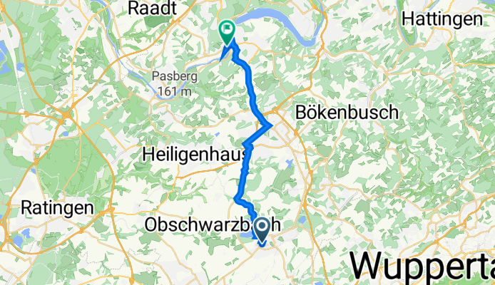 Ernst-Moritz-Arndt-Straße 8-10, Wülfrath nach Bahnhof Werden 1, Essen
