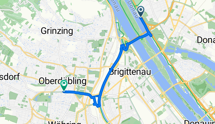 Bellgassensteg, Wien nach Peter-Jordan-Straße 32, Wien