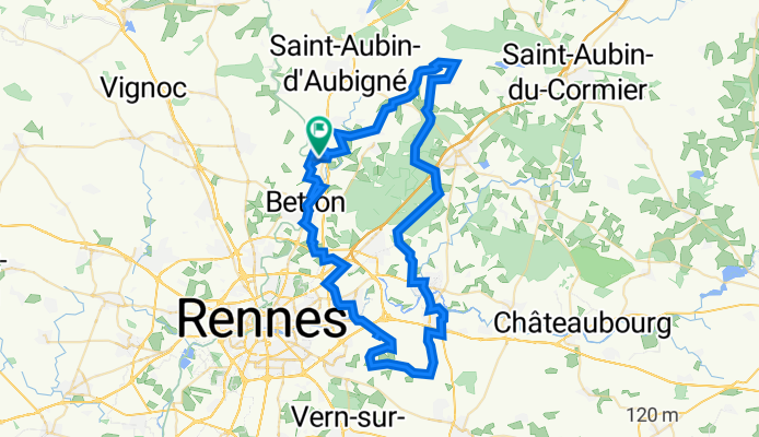 De Rue d'Ille et Rance 24, Chevaigné à Rue de Rennes 4, Chevaigné