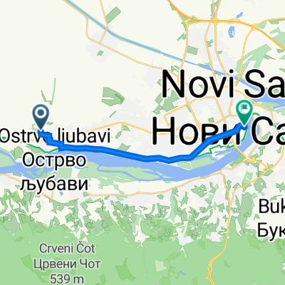 Route to Др Зорана Ђинђића 2, Нови Сад