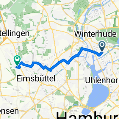 Heidberg 28, Hamburg nach Försterweg 13, Hamburg