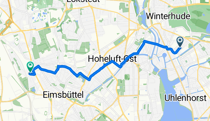 Heidberg 28, Hamburg nach Försterweg 13, Hamburg
