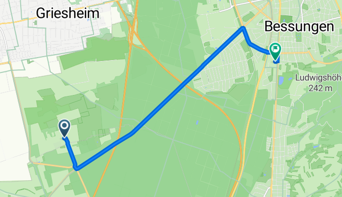 Brandschneise 2, Darmstadt nach Heidelberger Straße 193, Darmstadt