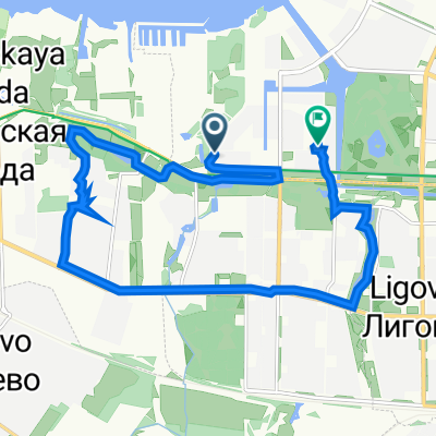Петергофское шоссе, 59, Санкт-Петербург до улица Адмирала Коновалова, 4, Санкт-Петербург