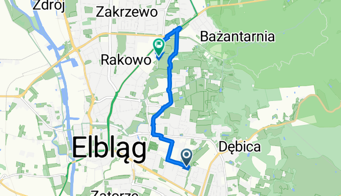 Kolejowa 29, Elbląg do Stanisława Moniuszki 25, Elbląg