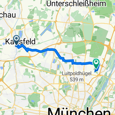 Nikolaus-Lenau-Straße 8, Karlsfeld nach Alois-Wolfmüller-Straße 1, München