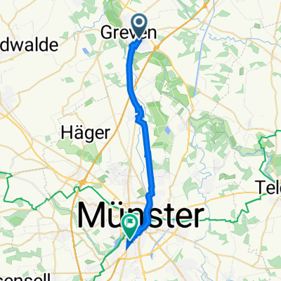 Teichstraße 31, Greven nach Von Stauffenberg Straße 16, Münster