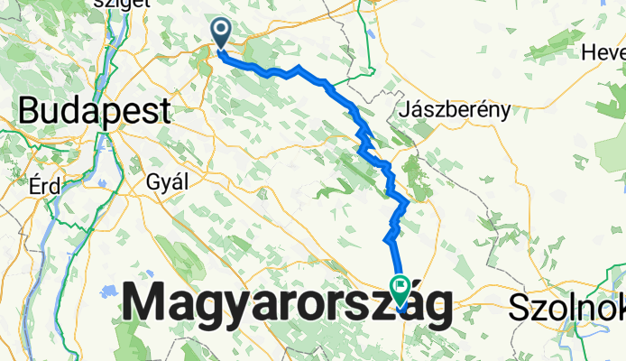 Kossuth Lajos utca 2., Gödöllő to Nefelejcs utca 25., Cegléd