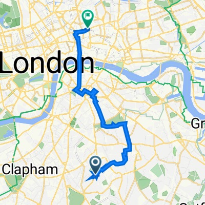 218 Denmark Hill, London to 2 Clerkenwell Road, London