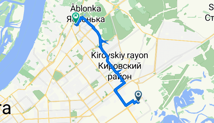 От Заводское шоссе 53А, Самара до улица Георгия Димитрова 118, Самара