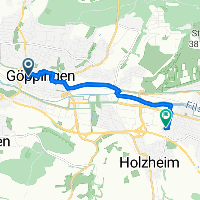 Schloßstraße 1, Göppingen nach Kornbergstraße 36, Eislingen/Fils