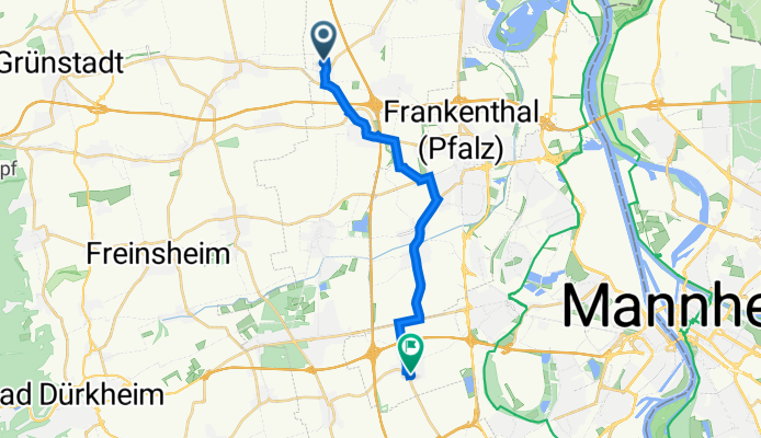 Kurpfalzstraße 16, Heuchelheim bei Frankenthal nach Im Ebernest 17, Ludwigshafen am Rhein