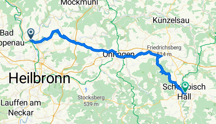 Friedhofstraße 19, Bad Friedrichshall nach L2218 20, Schwäbisch Hall