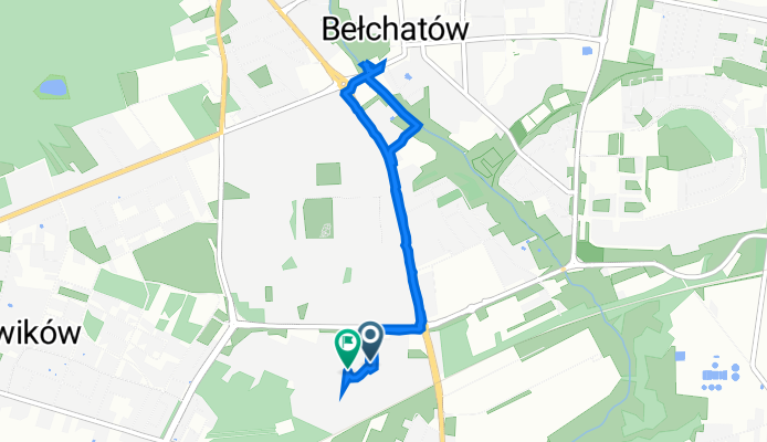 Ignacego Jana Paderewskiego 3, Bełchatów do Juliusza Słowackiego 1, Bełchatów