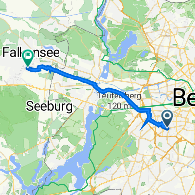 Landhausstraße 21, Berlin nach Clara-Zetkin-Straße 30a, Falkensee