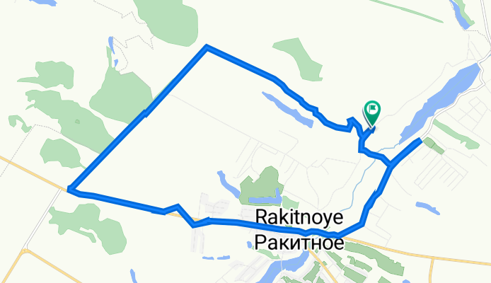 От Садовая улица 40, Ракитное до Садовая улица 46, Ракитное