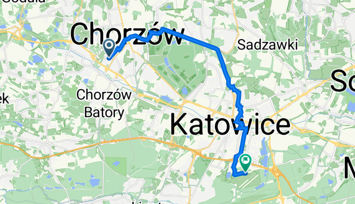 Wolności 110, Chorzów do Lotnisko 40, Katowice