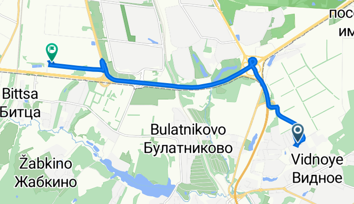 От бульвар Зеленые Аллеи 14, Видное до Москва