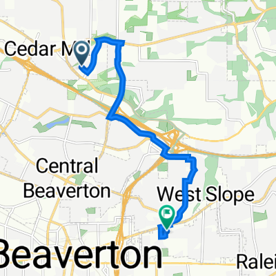Route from Northwest Lost Springs Terrace 385, Portland