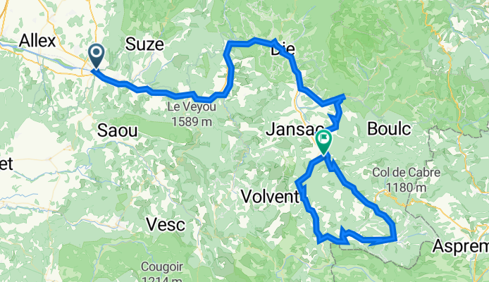 De Rue Courre Commere 8, Crest à Route de Poyols 44, Luc-en-Diois