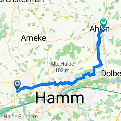 Stockumer Straße 41–45, Hamm nach Gebrüder-Kerkmann-Platz 4, Ahlen