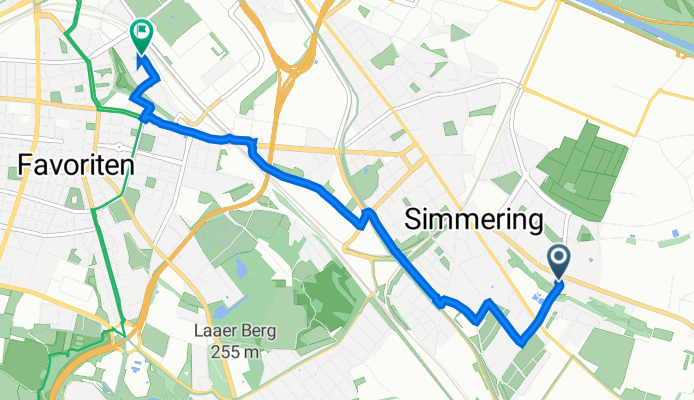 Kaiser-Ebersdorfer-Straße 86, Vienna to Emilie Flöge Weg 4, Vienna