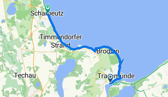 Vorderreihe 5, Lübeck nach Strandallee 134A, Scharbeutz