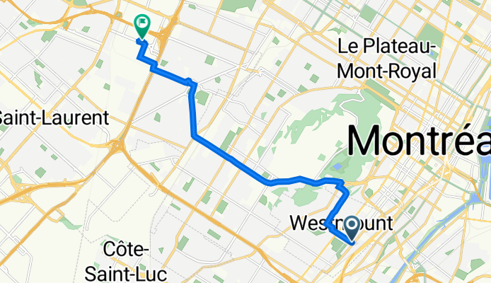 218 Av Metcalfe, Westmount to 333 Boul Lebeau, Montréal