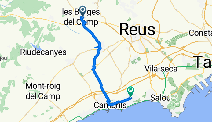 Carrer Camí de Reus, Les Borges del Camp до Carrer d'Isidre Nonell, 1–67, Камбрильс